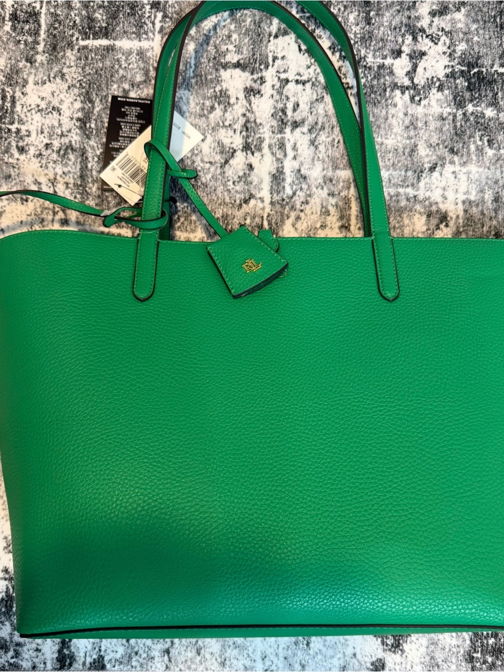 Green Leather Tote Bag by Unknown Brand